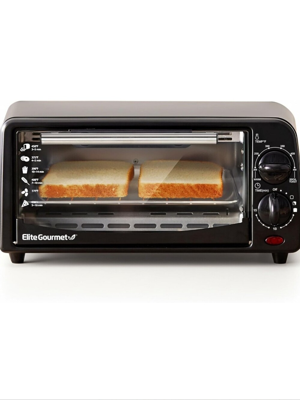 Elite Gourmet Personal Compact 2 Slice Countertop Toaster Oven with 15 Min timer